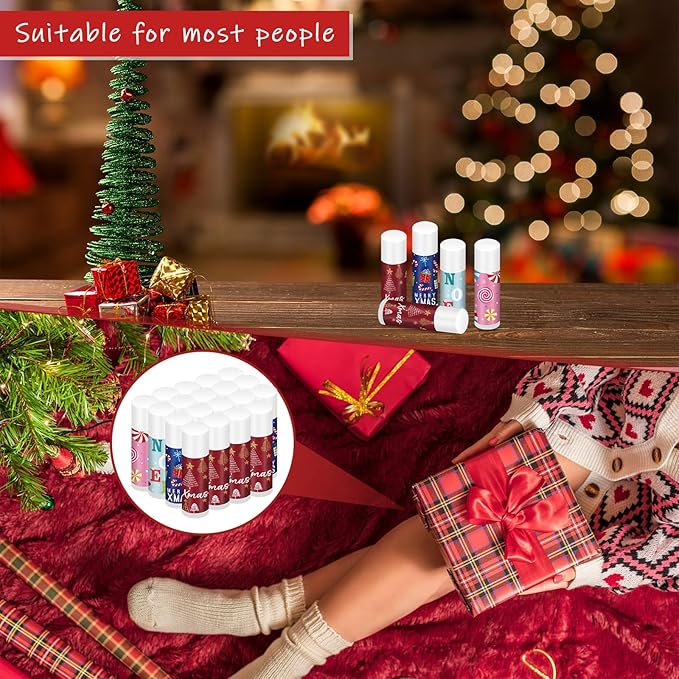 Sosation 80 Pcs Christmas Flavored Lip Stocking