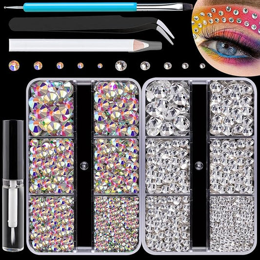 Colorful Face Gems for Makeup Set, Flatback Gorgeous