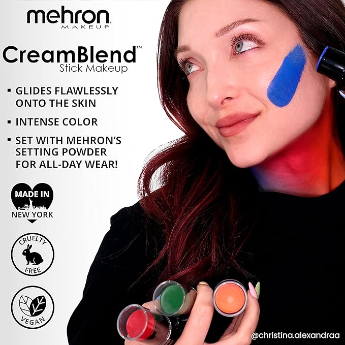 Mehron Makeup CreamBlend Stick | Face Paint, Body g) (Pink) 75 oz