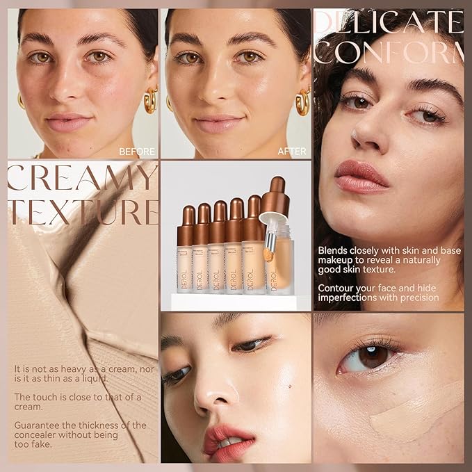 Foundation Makeup,Soft Beige Full Coverage Foundation Makeup（Built-in brush）Vegan Face Makeup(01#)