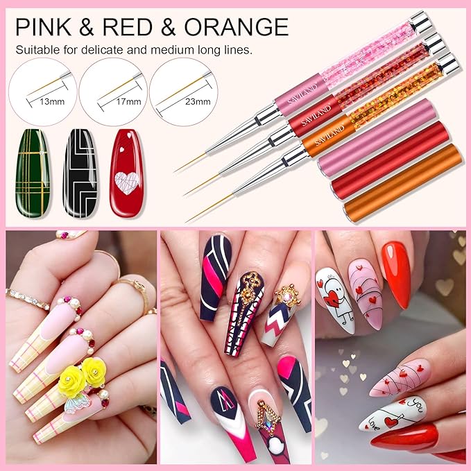 Saviland 6pcs nail art liner