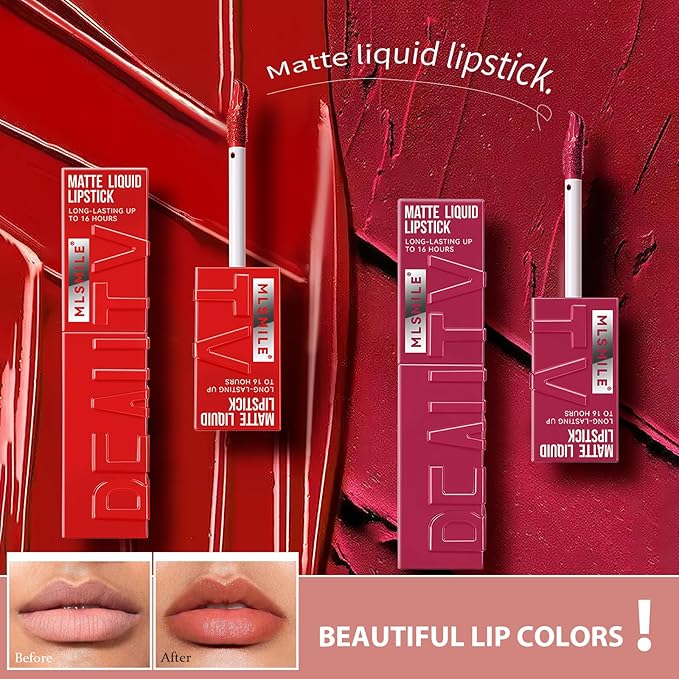 Lip Gloss, Lip Stain Finish Long Lasting Water Resistant, Lipgloss Perfect for Daily Wear & All Ages, Lipstick Vegan Ultra Smooth Formula, Matte Lip Gloss #wine red