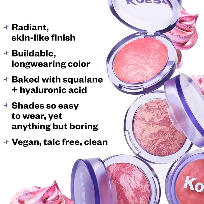 Kosas Blush is Life – Talc-Free Dimensional Blush Baked with Squalane & Hyaluronic Acid – Long Wear, Safe for Sensitive Skin- Blissed