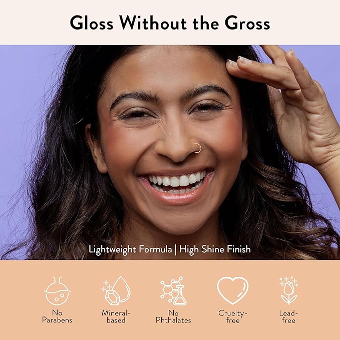 Juwel Cosmetics Ultra Lip Gloss, Gloss for Dry Lips, High Shine, Smooth Finish Moisturizing Lip Gloss with Beeswax, Castor Oil and Vitamin E, Vegan, Talc-free, Cashmere