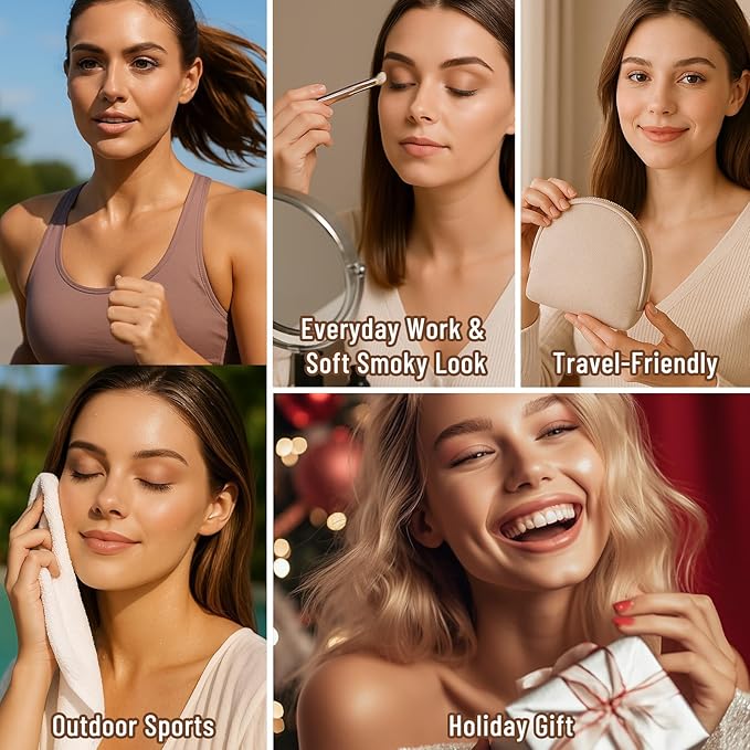 2PCS 6 Colors Mini Naked Eyeshadow Palette Makeup with Brush Set Neutral Nude Eye Shadow Brown & Olive-colored Matte Shimmer Make Up Pallet with Mirror Highly Pigmented Travel Size Gift Kit