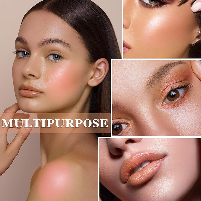 Cream Blush Stick with Brush,Waterproof Multi Cream Blush Skin K4