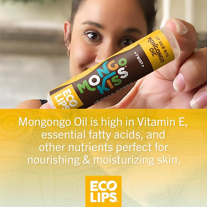 Mongo Kiss USDA Organic Lip Balm Set 8-pack (0.15 oz. each) with Mongongo Oil & Cocoa Butter to Moisturize Chapped Lips | Made in USA by Eco Lips - Honey Vanilla