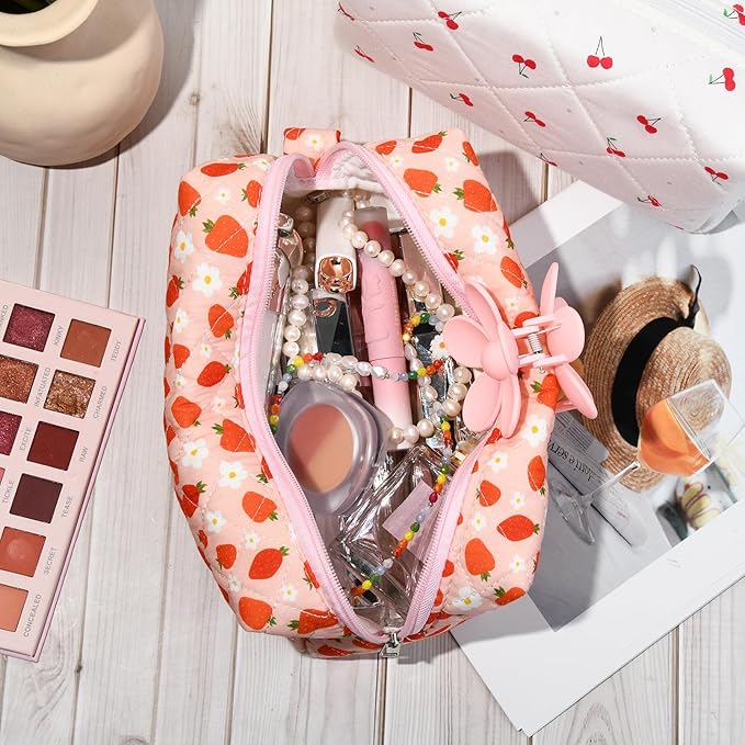 Soidram pink makeup bag quilted