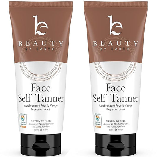 Face Self Tanner Tanning Lotion - Medium to Dark Self Tanning Lotion Fake Tan, Tanning Lotion Self Tanner Face Tanner, Sunless Tanner for Face, Buildable Natural Glow, Self Tan Sunless Tanning Lotion
