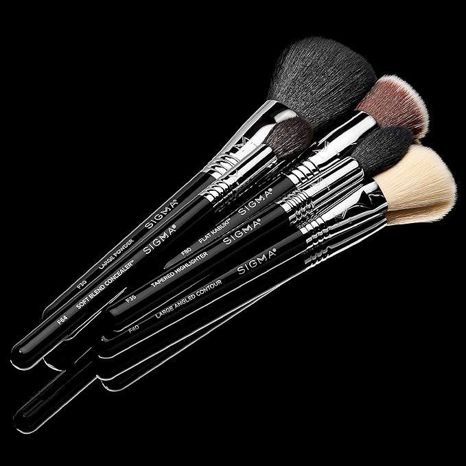 Sigma Beauty Makeup Brush Set – Set of 5 Classic Makeup Brushes for Full Face, Professional Makeup Brushes for Foundation, Concealer, Blush/Powder, Contour, and Highlight (5 pcs)