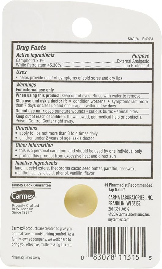 Carmex Classic Lip Balm Medicated, 0.25 oz
