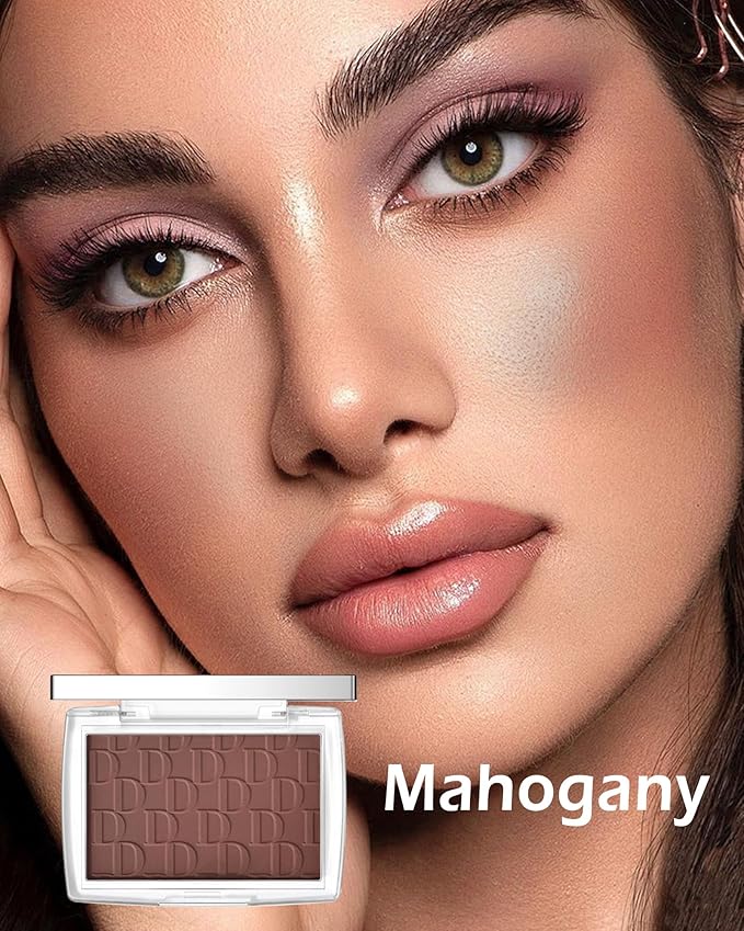 Powder Blush Palette, Matte Powder Makeup Blush for Enhancing -#Mahogany