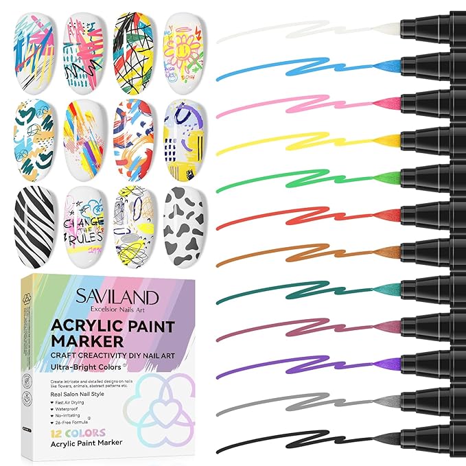 Saviland nail art pens set: