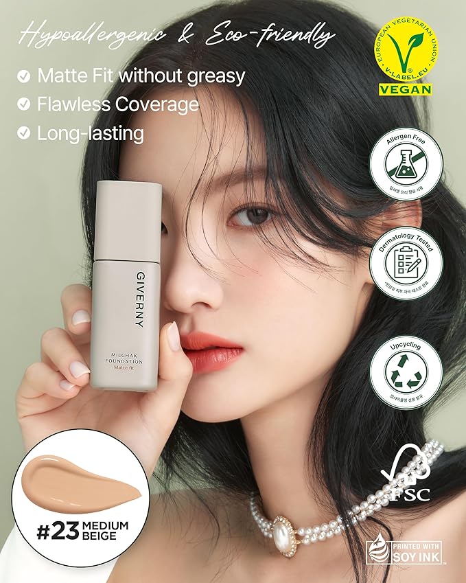 GIVERNY Milchak Matt Fit Foundation #23 Medium beige fl. oz.