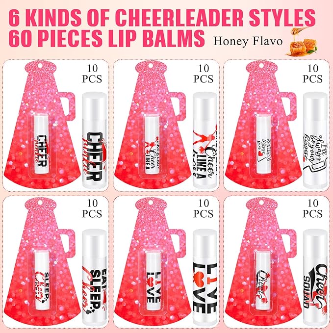 60 Pcs Cheerleading Lip Balm Bulk