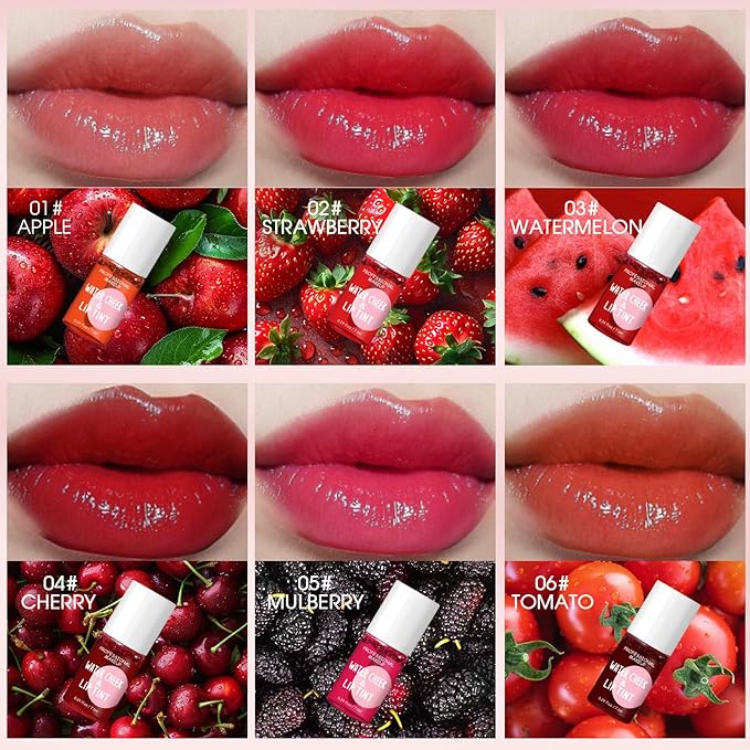 12 Pcs Lip Tint Stain Set 6 Colors Lip