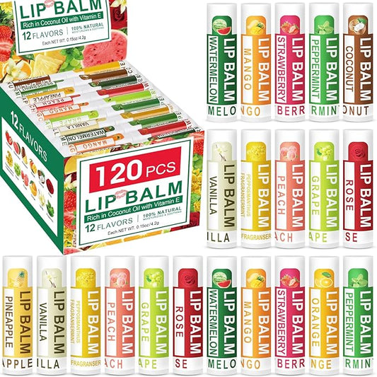 DMSKY 120 Pack Lip Balm, Natural