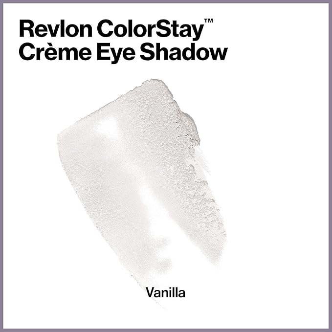 REVLON Crème Eyeshadow, ColorStay 24 Hour Eye Makeup, Highly Pigmented Cream Formula in Blendable Matte & Shimmer Finishes, 750 Vanilla, 0.18 Oz