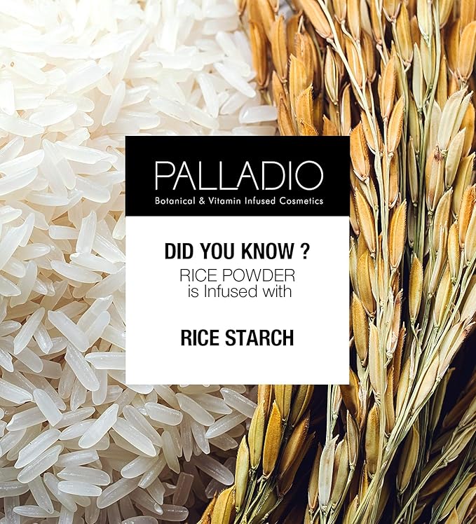 Palladio, Pressed Rice Powder with Mirror Mattifying Makeup