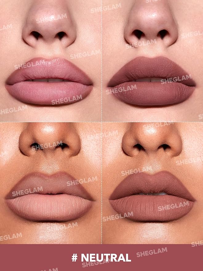 SHEGLAM Lip Liner Creamy Matte Pencil High Pigment Not Easy to Fade Silky Smooth Matte Contour Tint Lip Makeup-Neutral