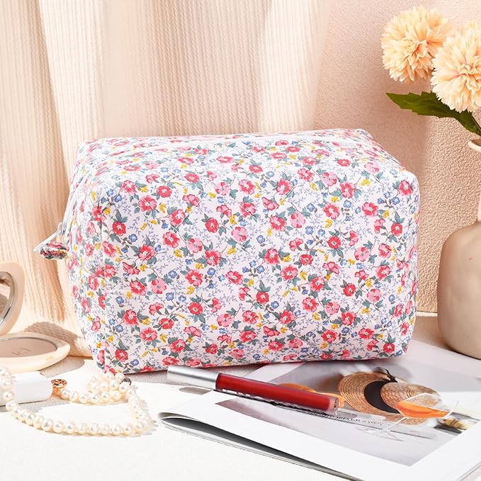 Soidram pink makeup bag floral