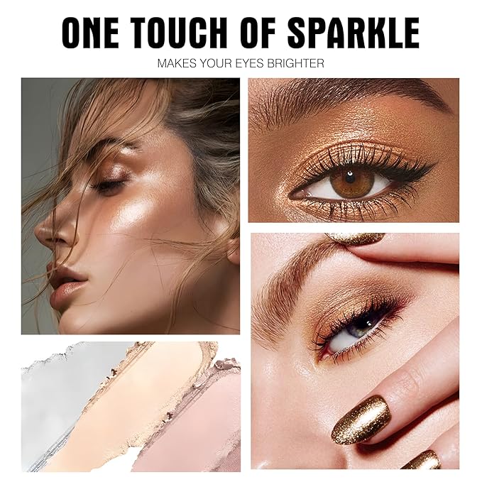 Eyeshadow Stick, Eye Brightener Stick Shimmer Smooth Cream Eyeliner Pencil Long Lasting Waterproof Glitter Highlighter Eye Shadow Makeup, Champagne