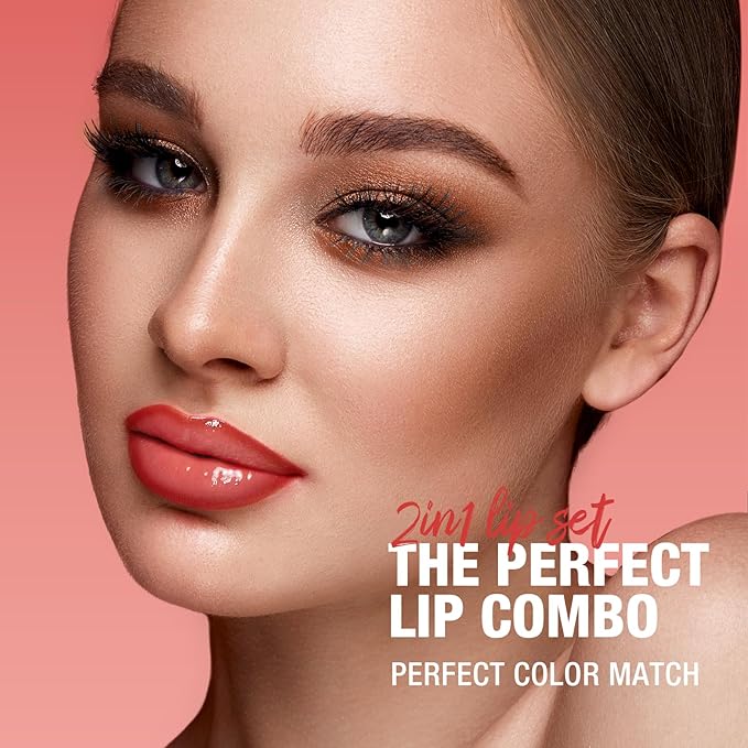 LANGMANNI 6 Matte Lip Liner With 6 Nourishing Lip Oil Lip Gloss Set, Long-Lasting And Hydrating 2 IN 1 Makeup Set, Beauty Daily Cosmetics Gift for Girls