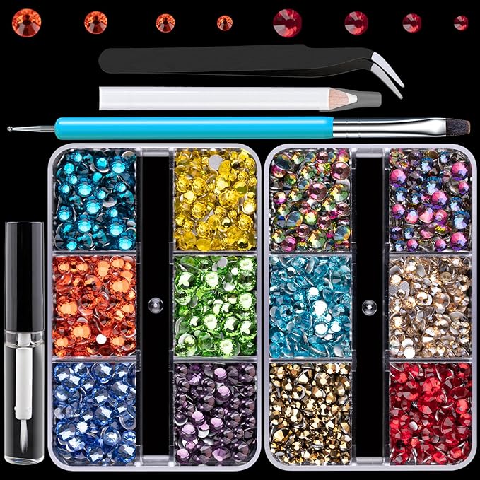 Colorful Face Gems for Makeup Set, Flatback Gorgeous