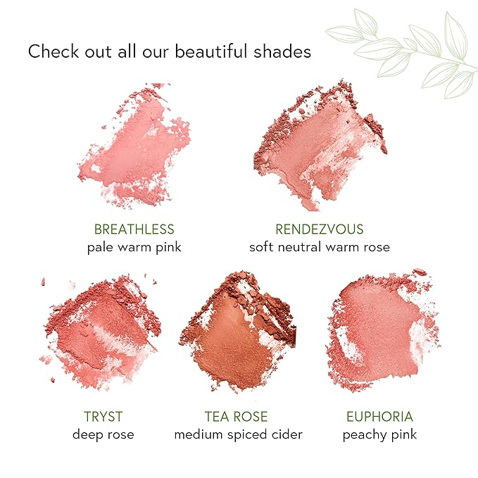 Honeybee Gardens Complexion Perfecting Blush in Euphoria, Cool Peachy Pink, Vegan & Gluten-Free, 8.5g