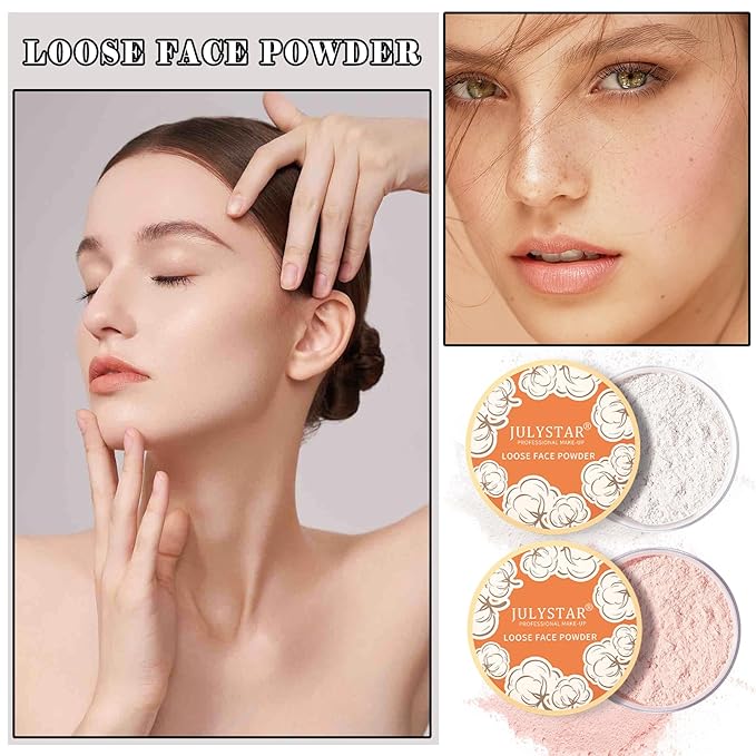 2PCS Setting Powder Loose Face Powder Matte Soft
