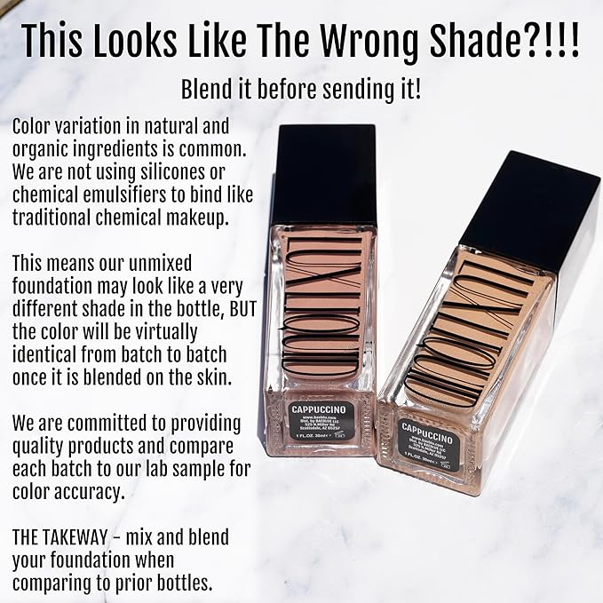 Organic Aloe-Based LUX Liquid Foundation, Natural Vegan Gluten-Free