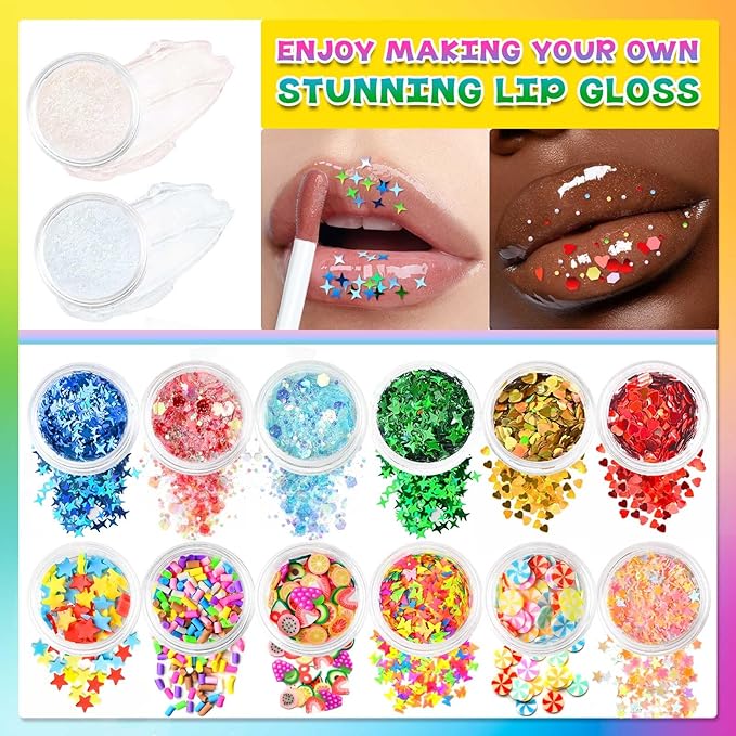 Jcoos Lip Gloss Making Kit, 73PCS DIY Lip Gloss Kit Fun and Soap Making Kit, Soap Making Kit for Adults and Kids, Soap Making Supplies