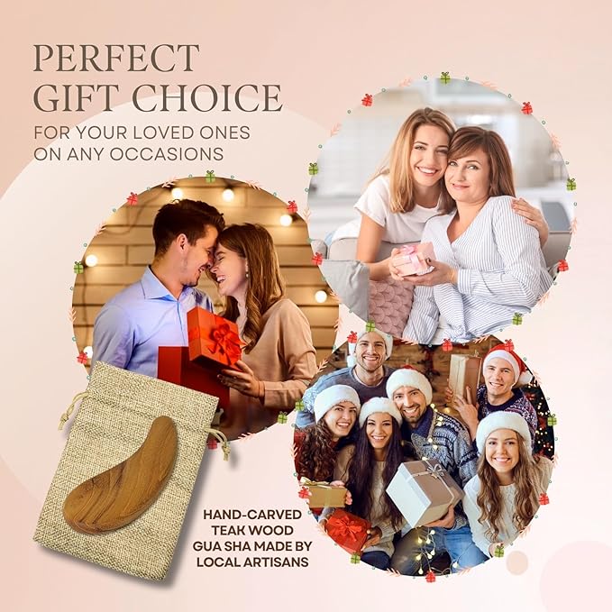 Teak Wood Gua Sha Facial Tool Anti-Aging