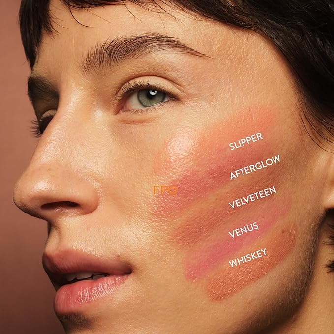 goop Beauty Cream Blush | Sheer Pop of Color for Lips & Cheeks | Vitamin C, Vitamin E & Safflower Oil | Natural Makeup for Glowing Skin | 0.5 oz | Whiskey - Warm Terracotta