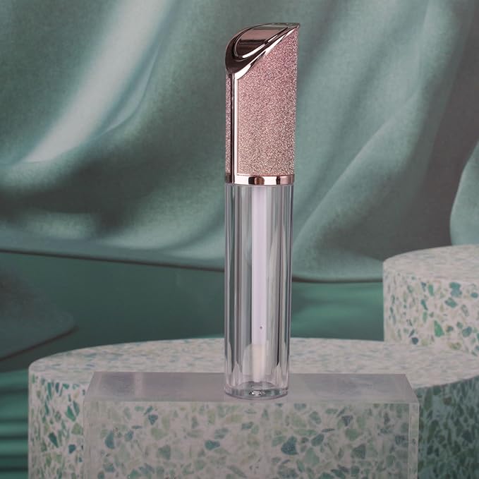 COSIDEA 15pcs Round Empty 5ml 0.17oz lip gloss tubes with wand and Gradient pink leather slope cap Lipgloss tube containers for lip oil packing