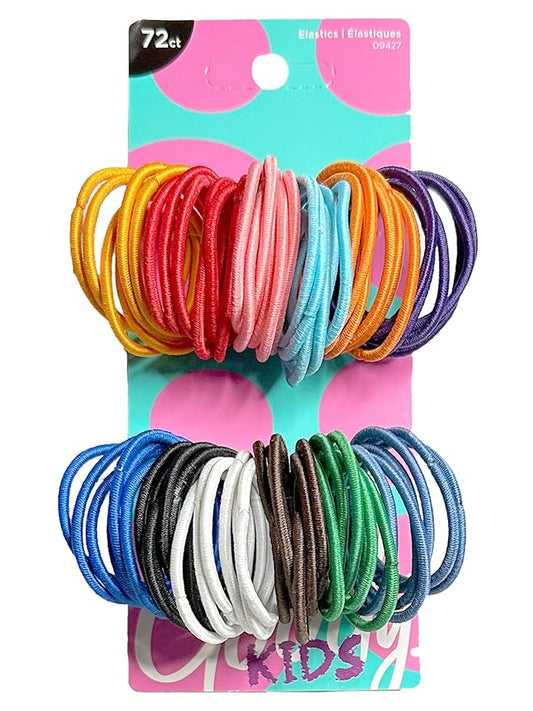Goody Girls Ouchless Elastic Hair Tie - 72 Count 2MM, Assorted Bright and Pastel Colors - Perfect for Fine to Medium, Curly Hair - Pain Free Hair Accessories for Children, Girls and Boys