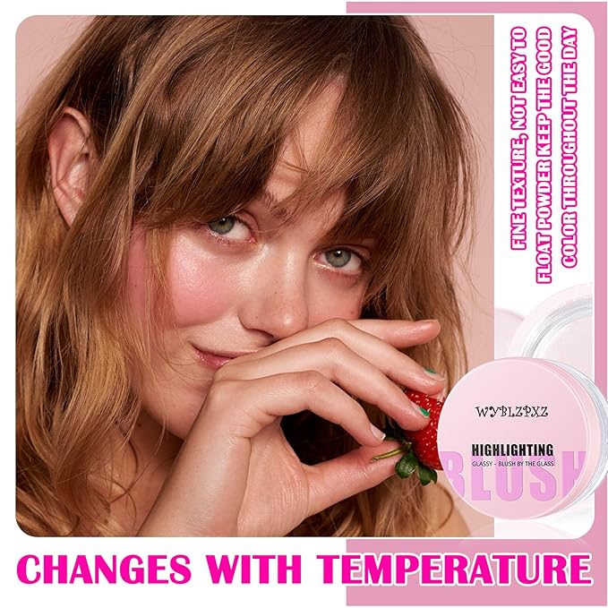 Color Changing Blush,PH Temperature Magic Color Changing Clear Women