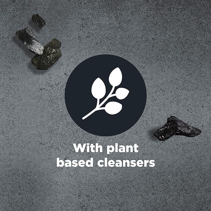 DOVE MEN + CARE Shampoo Charcoal + Clay 3 Count For Healthy-Looking Hair Naturally Derived Plant Based Cleansers 25.4 oz