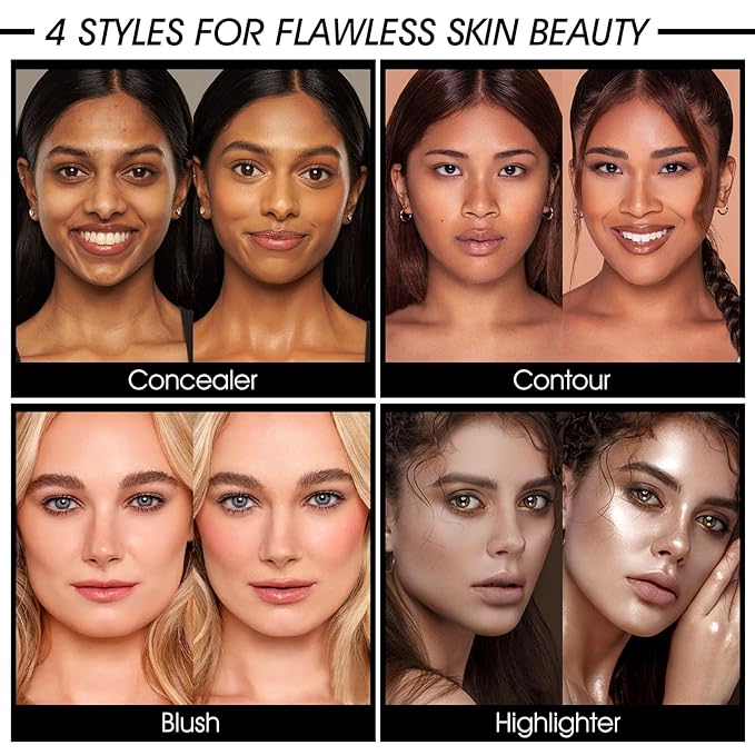 12 Colors Cream [Blush] Makeup Palette for Cheeks - All in One Blush Makeup Palette Kit with Brush, Natural Matte Long Wearing, Waterproof Blendable Face Make Up Pallete (#01)