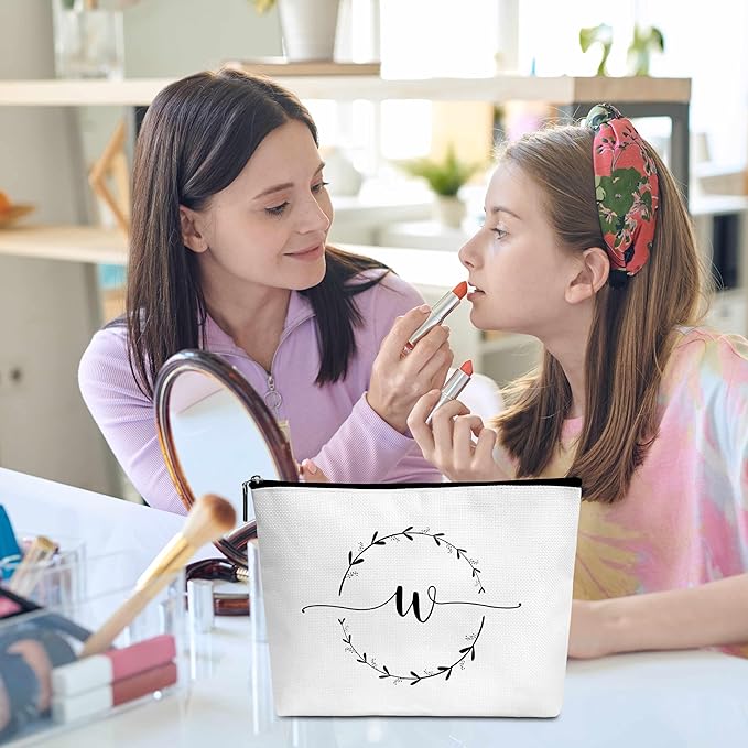 Monogram makeup bag letter toiletry