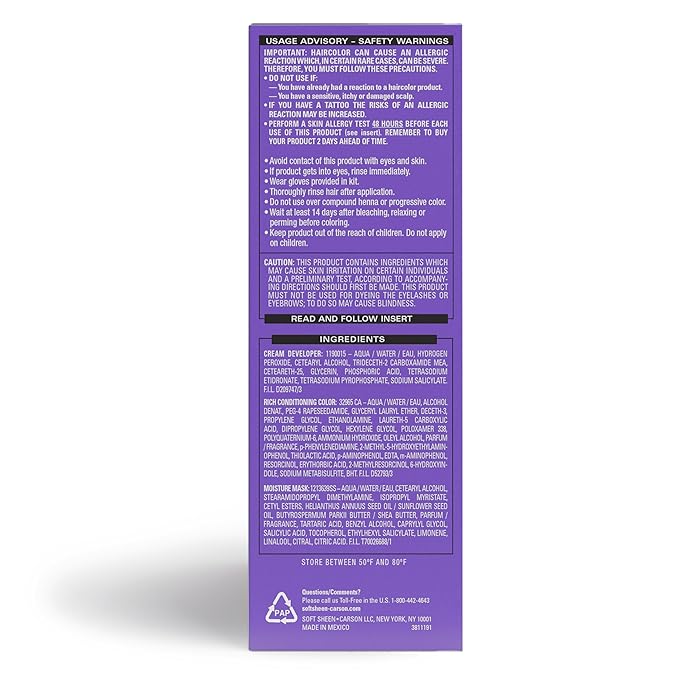 SoftSheen-Carson Dark and Lovely Fade Resist Rich Conditioning Hair Color, Permanent Hair Color, Up To 100 percent Gray Coverage, Brilliant Shine with Argan Oil and Vitamin E, Brown Cinnamon