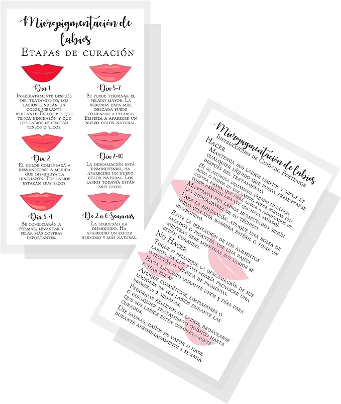 Spanish Lip Blush Aftercare Card |