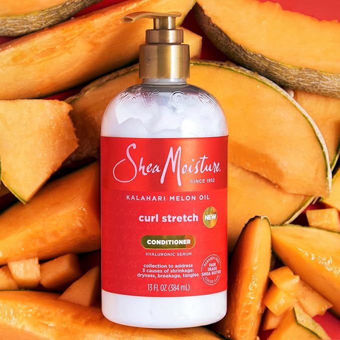 SheaMoisture Curl Stretch Conditioner Kalahari Melon Oil Infused with Hyaluronic Serum, Hydration Hero Deeply Moisturizes and Repairs Damage, for Easy Detangling and Styling 13 Fl Oz