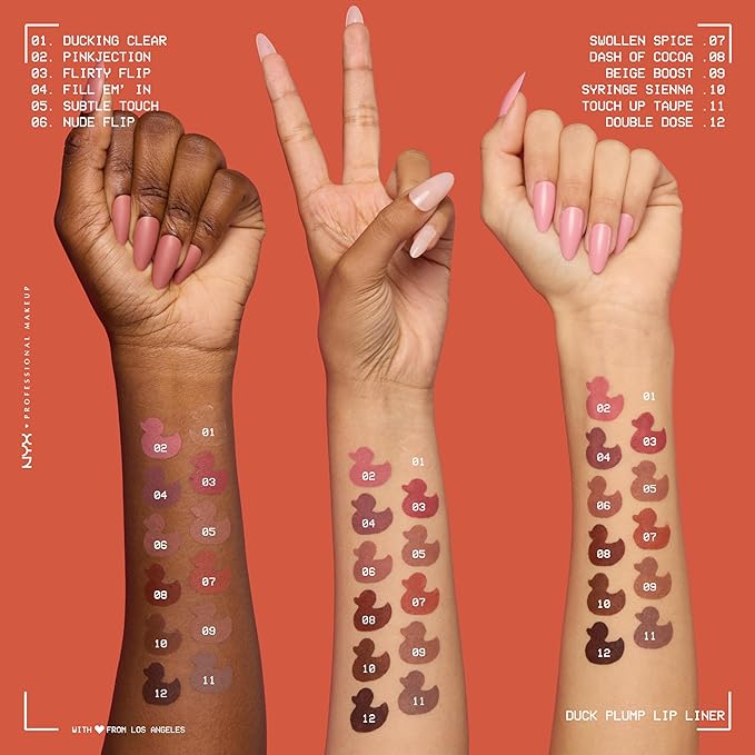 NYX PROFESSIONAL MAKEUP Duck Plump Plumping Lip Liner, Matte Pencil With Up To 10HR Wear, Syringe Sienna (Sienna Brown Lip Liner)