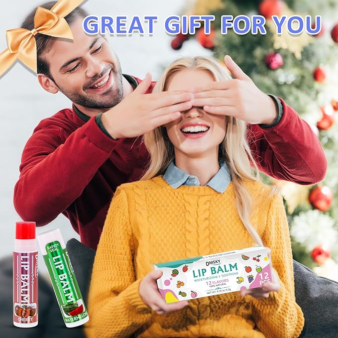 Dmsky Lip Balm 12 Pack, Colorful