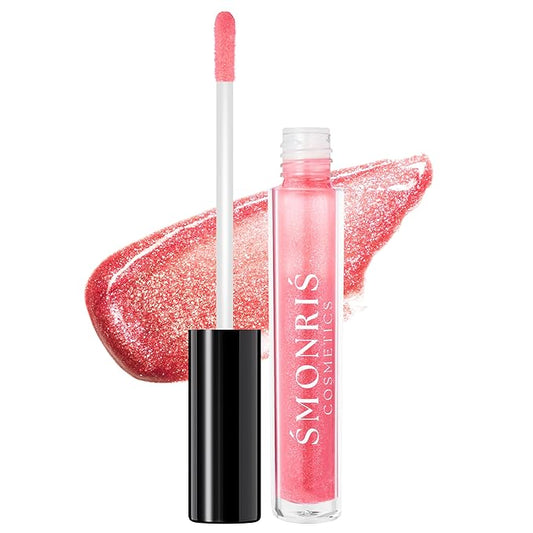 SMONRIS Moisturizing Shiny Lip glosses to Heal Dry Lips for Long Lasting Hydration – High Shine Cruelty Free Non-Sticky Lip Plumper with Vitamin E, Coconut Oil, Hyaluronic acid and Glitter Finish