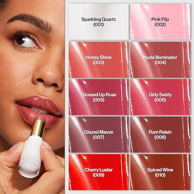 REVLON Super Lustrous Glass Shine Balm, Hydrating Tinted Lipstick, Sheer, Glossy Shiny Finish, 007 Glazed Mauve, 0.11 oz