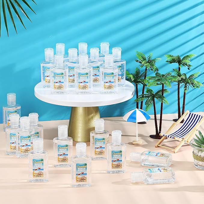 12 Pcs Mini Aloe Vera Gel Bulk for Summer Wedding Party 1oz Soothing Moisture Aloe Gel Bulk Travel Size for Thank You Gifts Summer Beach Wedding Party (Beach)