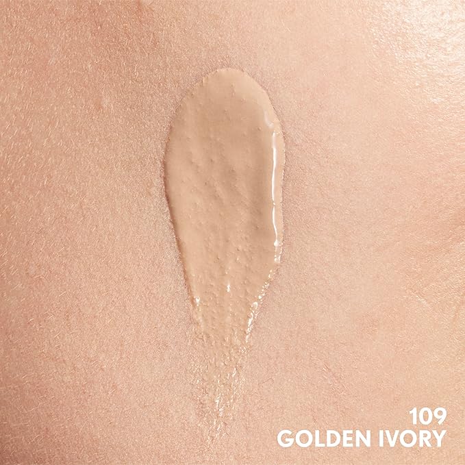 COVERGIRL Clean Invisible Foundation Makeup, Dewy & Glowy Natural Finish, Buildable Coverage, Skin-Like Smooth Look, Vegan, Golden Ivory, 1oz