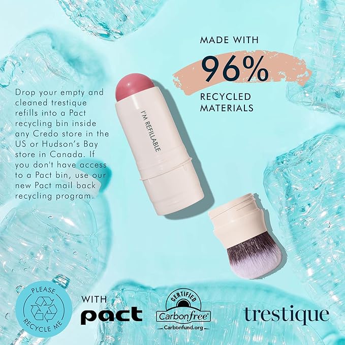 Trestique Blush Stick, Vegan Blush Stick With Built-In Stick,